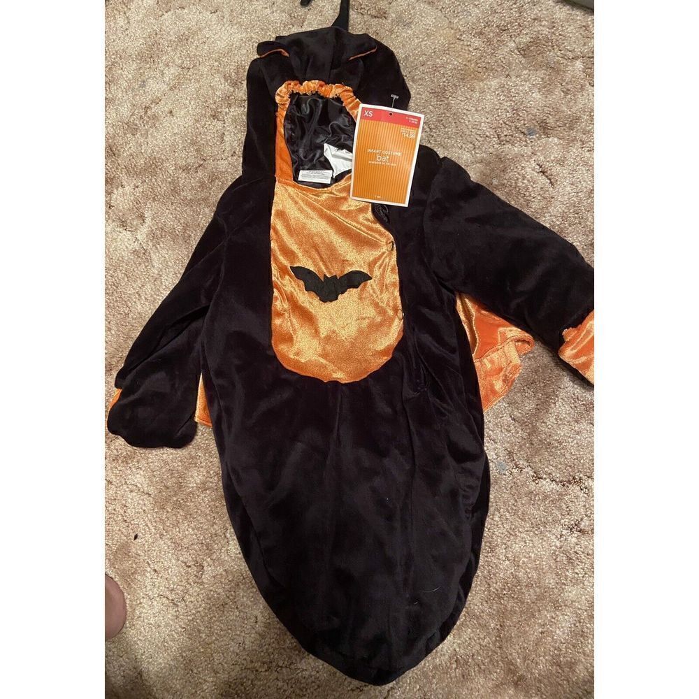 BAT ONE PIECE BUNTING SACK BAG HALLOWEEN COSTUME BABY INFANT TODDLER XS 0-9 MOS - Picture 1 of 5